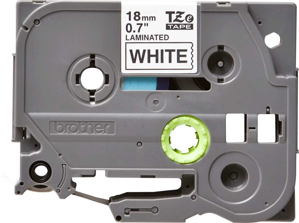 Eredtei Brother TZe-241 laminált szalag – Fehér alapon fekete, 18mm széles 2